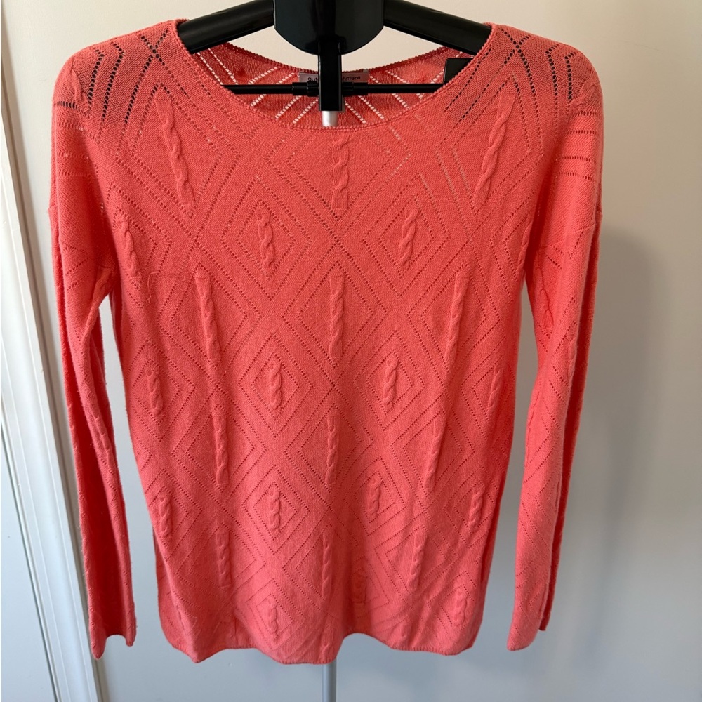 Autumn Cashmere Women’s Pointelle 100% Cashmere Sweater Size Medium